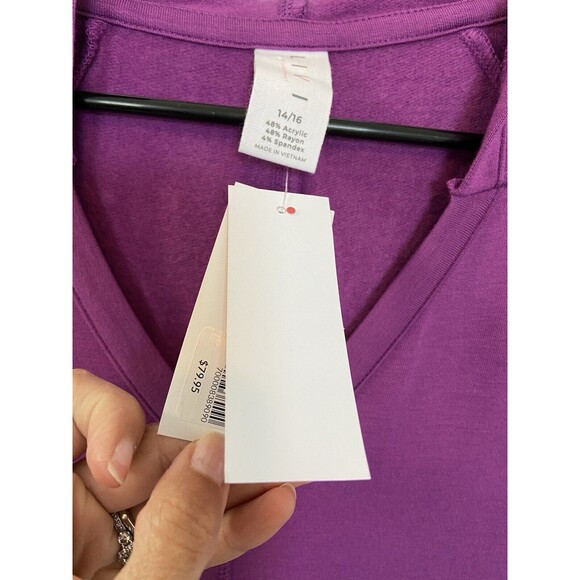 Livi Active French Terry  Sweatshirt Hoodie Dress 14/16 Fuschia Pink Womens New - Picture 4 of 12